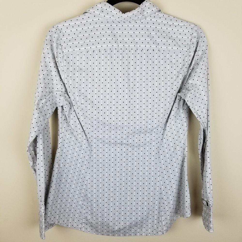 Express Design Studio Button-Up Top Polkadot Med - image 4